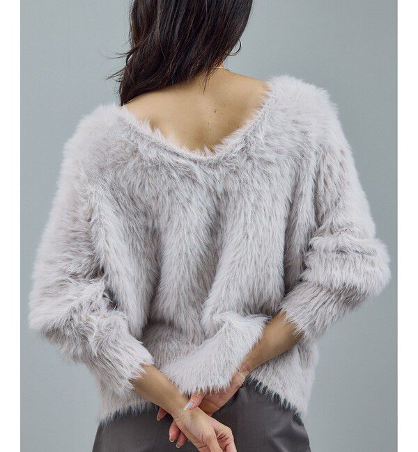 SALON adam et rope'「【WEB限定】ウォッシャブル前後2WAYシャギーニットプルオーバー」|ニット・セーター|