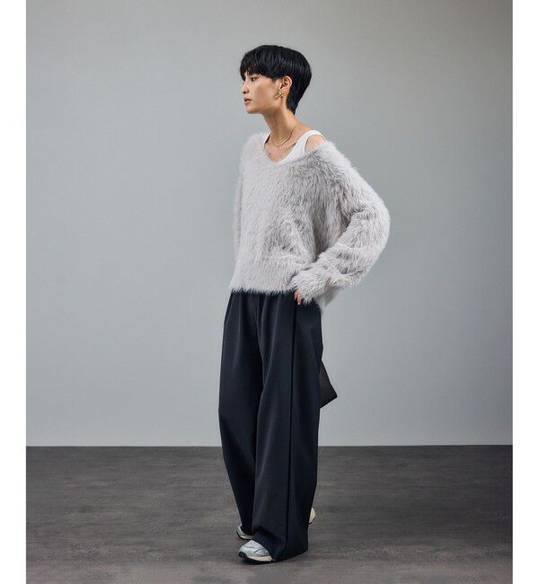 SALON adam et rope'「【WEB限定】ウォッシャブル前後2WAYシャギーニットプルオーバー」|ニット・セーター|