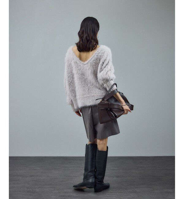 SALON adam et rope'「【WEB限定】ウォッシャブル前後2WAYシャギーニットプルオーバー」|ニット・セーター|