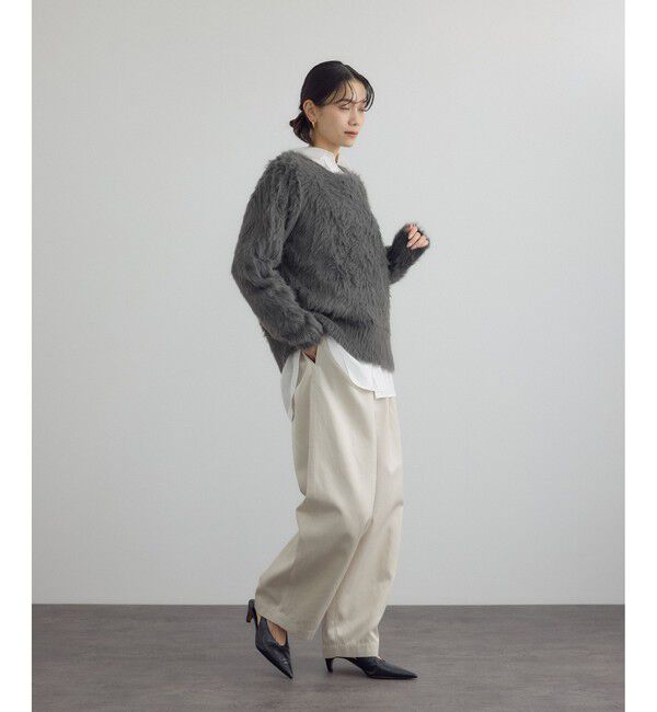 SALON adam et rope'「【WEB限定】ウォッシャブル前後2WAYシャギーニットプルオーバー」|ニット・セーター|