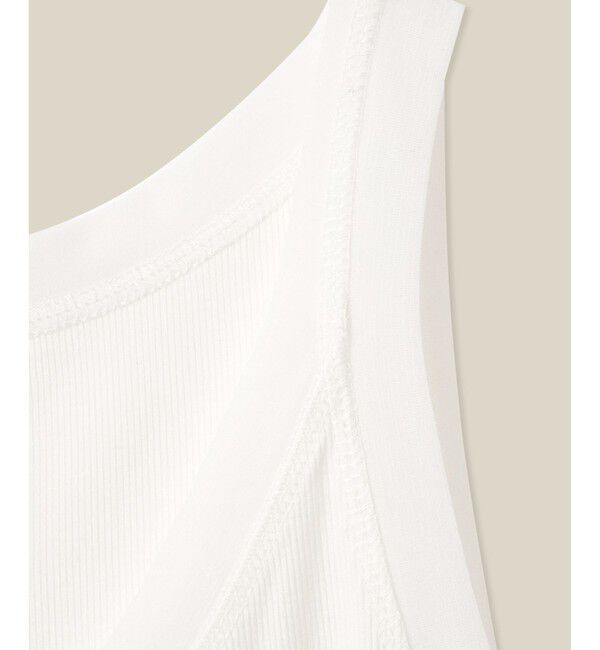 ROPE「【WEB・一部店舗限定】【接触冷感/UVカット】チュールコンビテレコタンクトップ」|タンクトップ|
