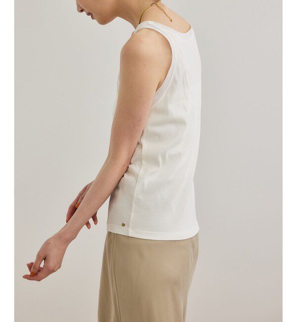 ROPE「【WEB・一部店舗限定】【接触冷感/UVカット】チュールコンビテレコタンクトップ」|タンクトップ|