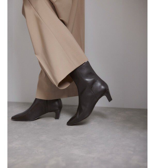 ROPE「イタリアンレザーショートブーツ」|ロングブーツ|ブラウン(20)