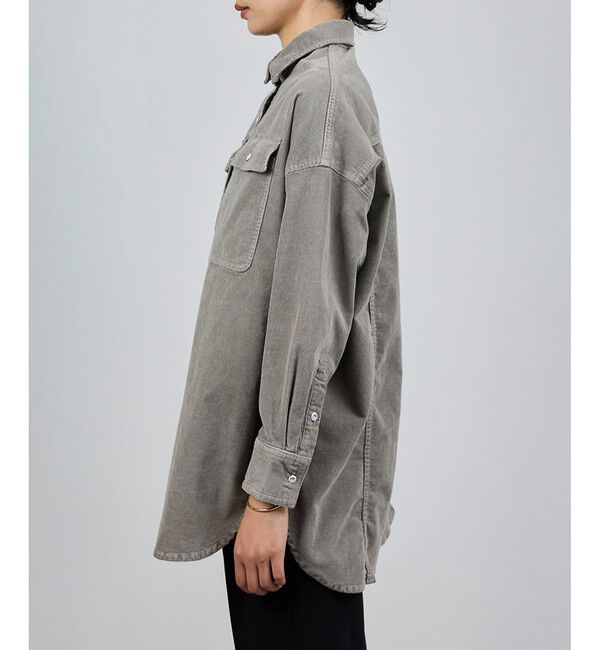 ROPE「【Healthy denim(ヘルシーデニム）】一部別注Almondコーデュロイビッグシャツ/イージーケア」|シャツ・ブラウス|
