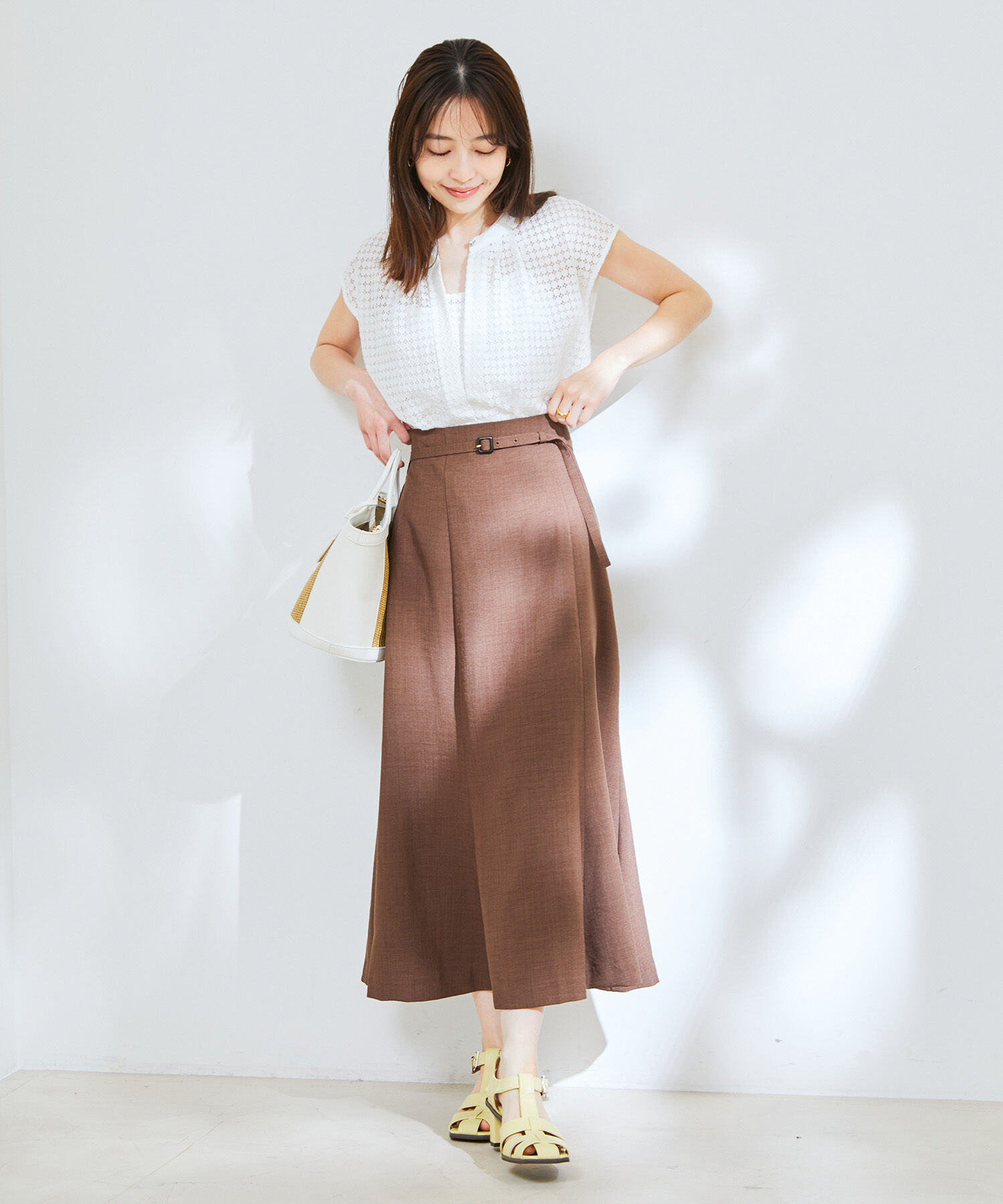 VIS「【新色】【接触冷感・洗える】美easy細ベルトマーメイドスカート」|スカート|