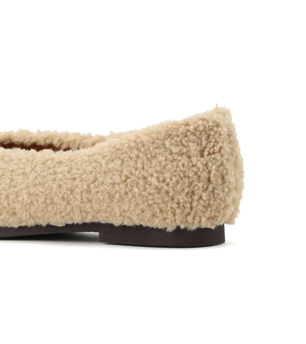 Juze「ボアフラットパンプス」|バレエシューズ|