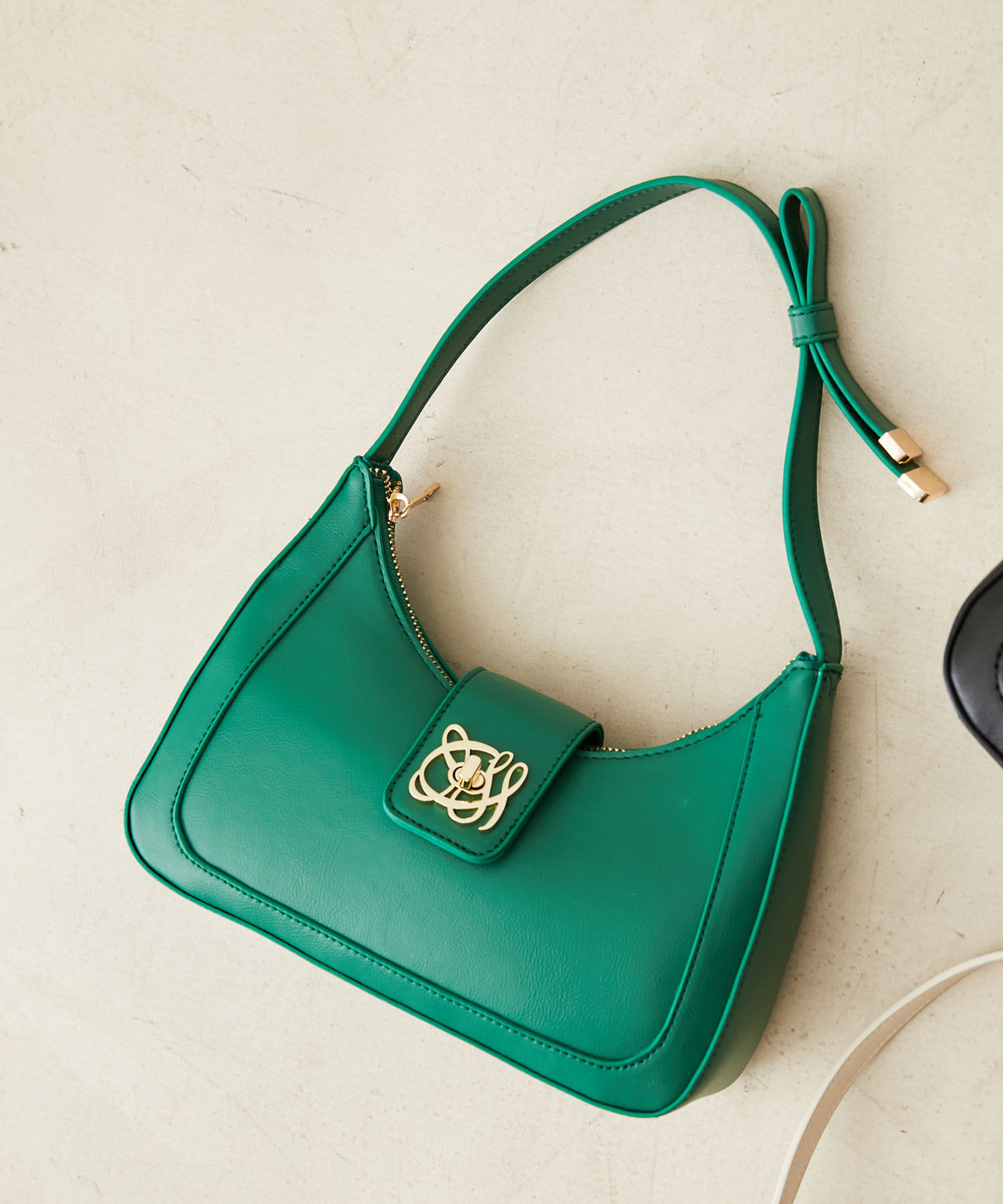 VIS「【ご好評につき追加生産】ハンドルリボンワンショルダーバッグ【180℃美人見え】」|ハンドバッグ|