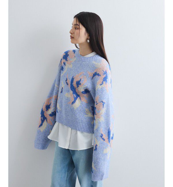 VIS「フラワージャガードニットプルオーバー」|ニット・セーター|