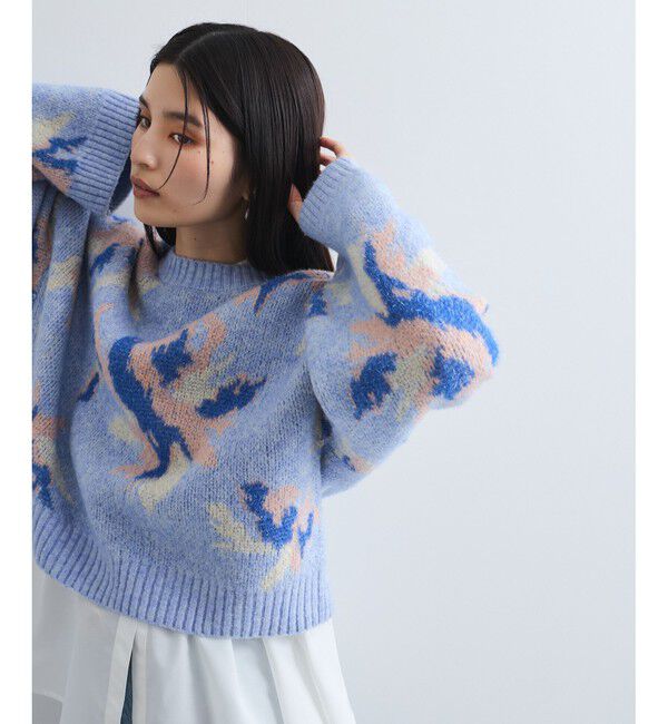 VIS「フラワージャガードニットプルオーバー」|ニット・セーター|