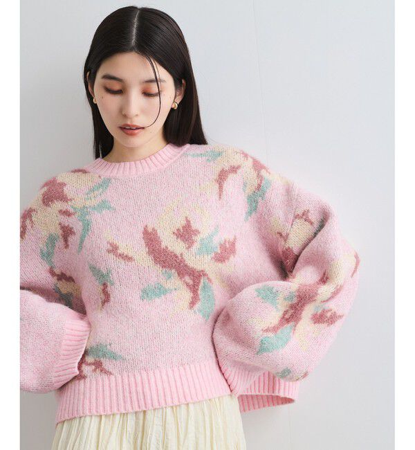 VIS「フラワージャガードニットプルオーバー」|ニット・セーター|