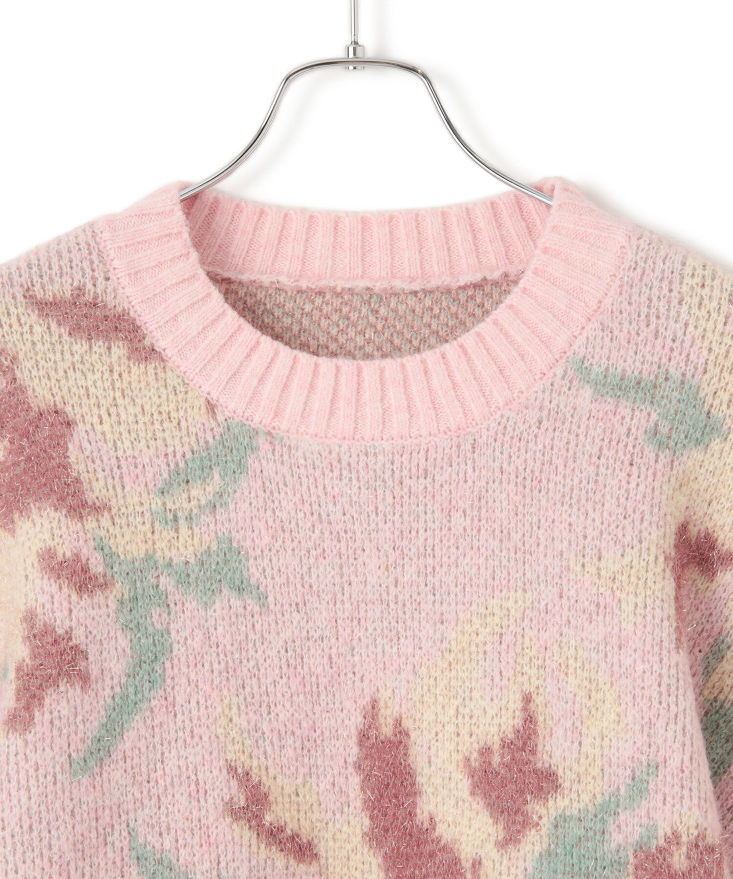 VIS「フラワージャガードニットプルオーバー」|ニット・セーター|