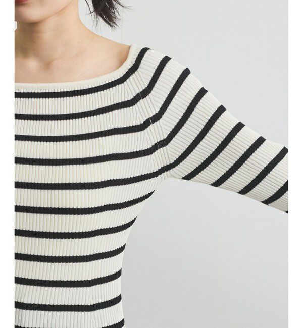 VIS「ワイドスクエアネックニット」|ニット・セーター|