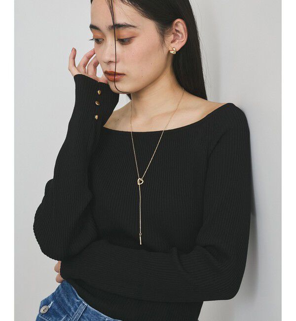 VIS「ワイドスクエアネックニット」|ニット・セーター|