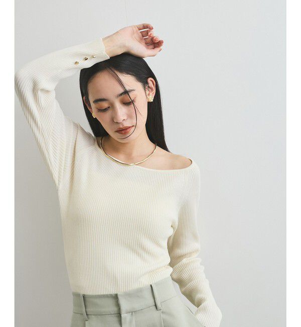 VIS「ワイドスクエアネックニット」|ニット・セーター|