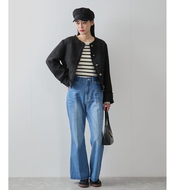 VIS「ツイードノーカラージャケット」|ノーカラージャケット|