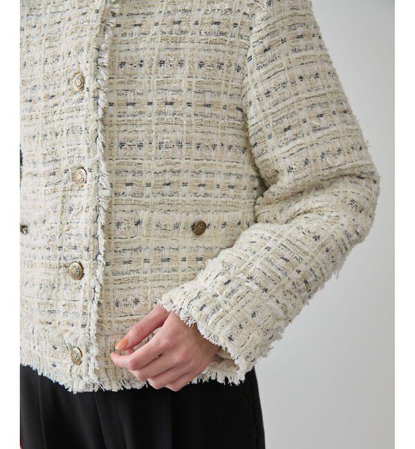 VIS「ツイードノーカラージャケット」|ノーカラージャケット|