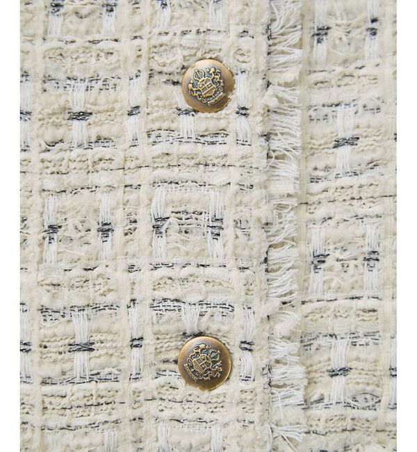 VIS「ツイードノーカラージャケット」|ノーカラージャケット|