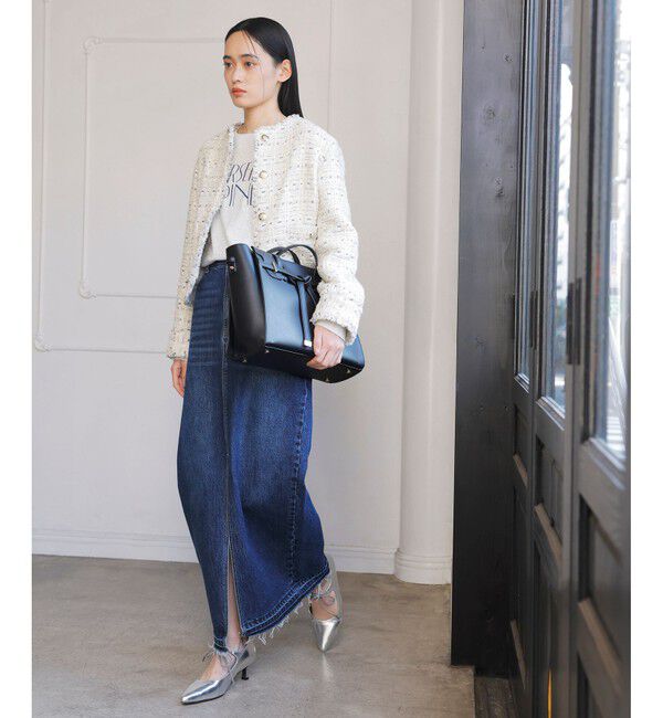 VIS「ツイードノーカラージャケット」|ノーカラージャケット|