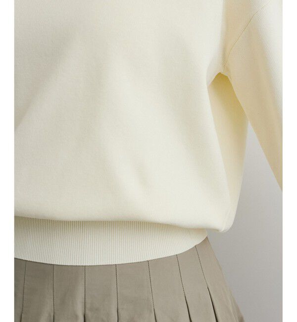 VIS「【洗える/アンチピリング】シルバー釦アクセントスリーブクルーネックニット」|ニット・セーター|