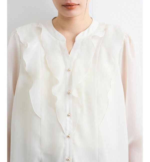 VIS「【洗える】シアーラッフルブラウス」|シャツ・ブラウス|
