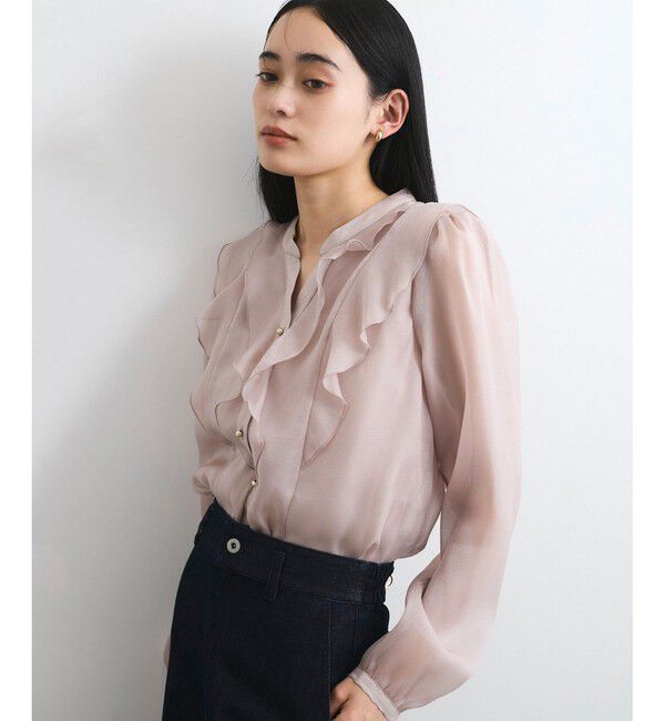 VIS「【洗える】シアーラッフルブラウス」|シャツ・ブラウス|