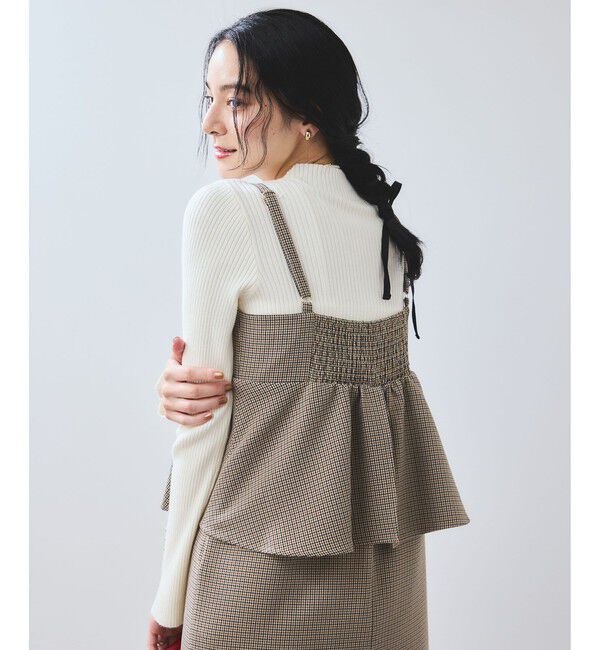 VIS「【WEB限定】【美easy】ウーリッシュ ペプラム切替キャミワンピース【洗える】」|ワンピース|