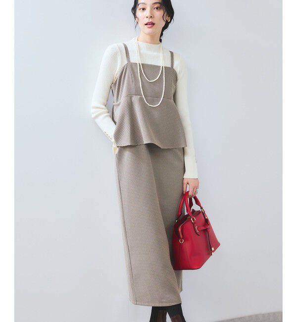 VIS「【WEB限定】【美easy】ウーリッシュ ペプラム切替キャミワンピース【洗える】」|ワンピース|