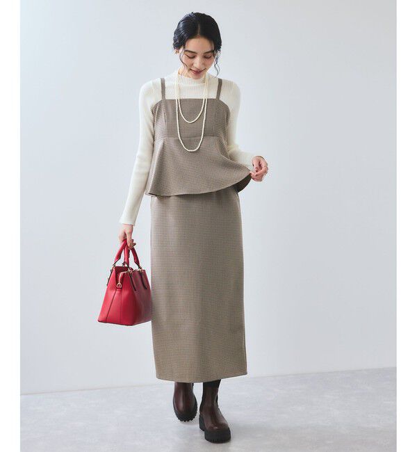 VIS「【WEB限定】【美easy】ウーリッシュ ペプラム切替キャミワンピース【洗える】」|ワンピース|