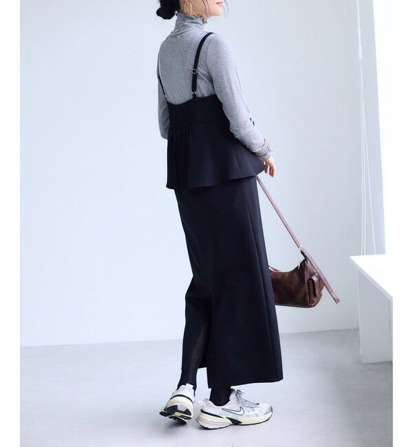 VIS「【WEB限定】【美easy】ウーリッシュ ペプラム切替キャミワンピース【洗える】」|ワンピース|