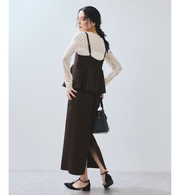 VIS「【WEB限定】【美easy】ウーリッシュ ペプラム切替キャミワンピース【洗える】」|ワンピース|