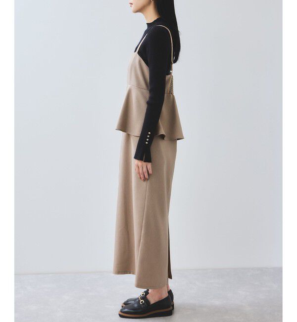 VIS「【WEB限定】【美easy】ウーリッシュ ペプラム切替キャミワンピース【洗える】」|ワンピース|