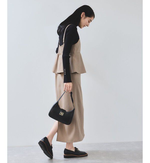 VIS「【WEB限定】【美easy】ウーリッシュ ペプラム切替キャミワンピース【洗える】」|ワンピース|