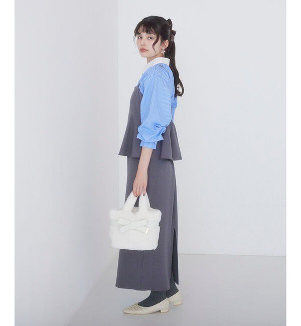 VIS「【WEB限定】【美easy】ウーリッシュ ペプラム切替キャミワンピース【洗える】」|ワンピース|