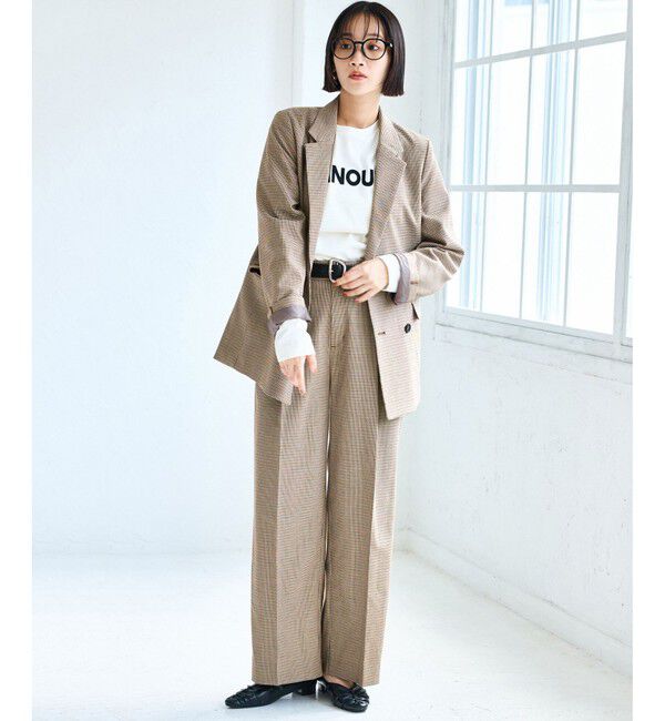 VIS「【美easy】ウーリッシュダブルブレストテーラードジャケット【セットアップ対応/洗える】」|テーラードジャケット|