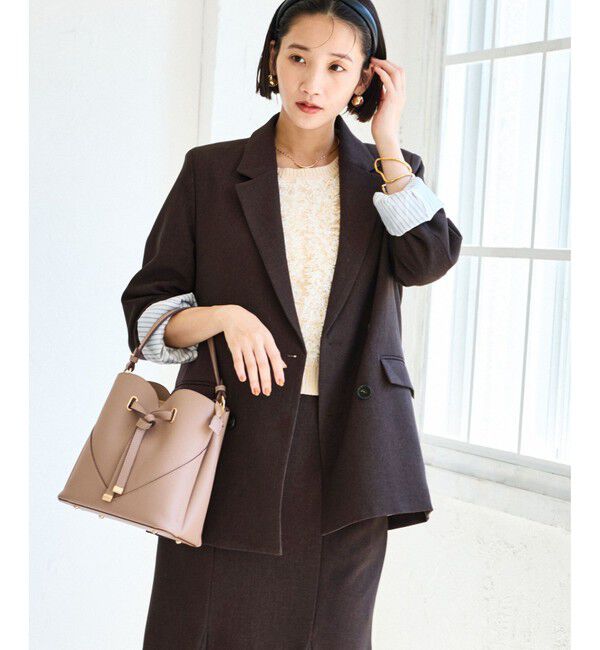 VIS「【美easy】ウーリッシュダブルブレストテーラードジャケット【セットアップ対応/洗える】」|テーラードジャケット|