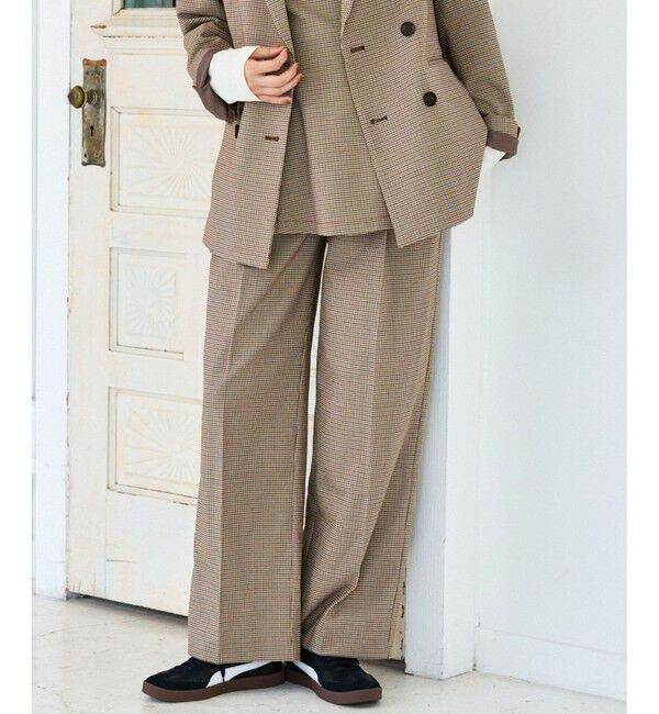 VIS「【美easy】ウーリッシュワンタックワイドパンツ【セットアップ対応/洗える】」|スラックス|