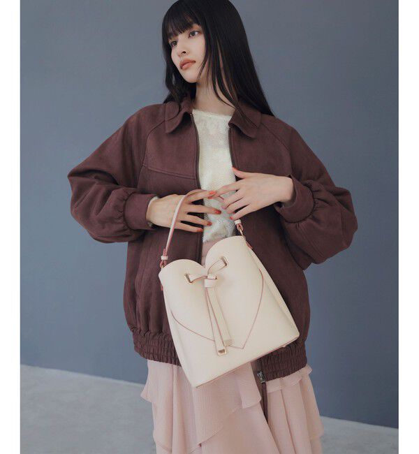 VIS「合皮＆スエードライクジップアップブルゾン」|ブルゾン・スタジャン|