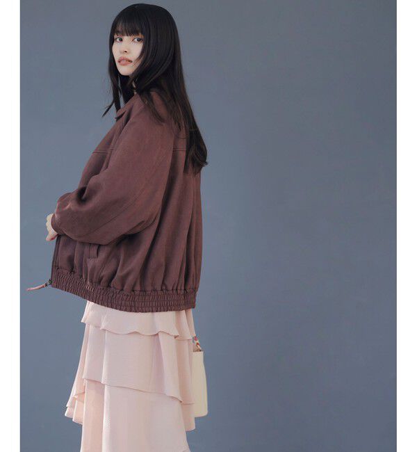 VIS「合皮＆スエードライクジップアップブルゾン」|ブルゾン・スタジャン|