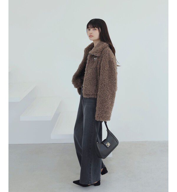 VIS「ブローチ付きアソートファーブルゾン」|ブルゾン・スタジャン|