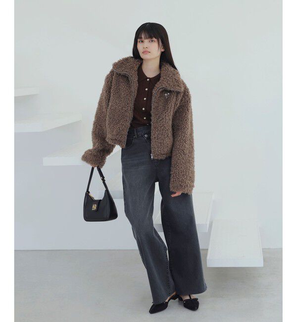 VIS「ブローチ付きアソートファーブルゾン」|ブルゾン・スタジャン|