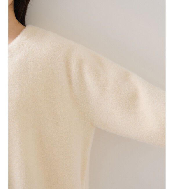 VIS「接結メタルボタンミニフェザーニットコート」|ノーカラージャケット|