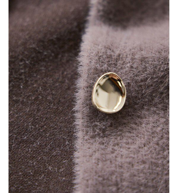 VIS「接結メタルボタンミニフェザーニットコート」|ノーカラージャケット|