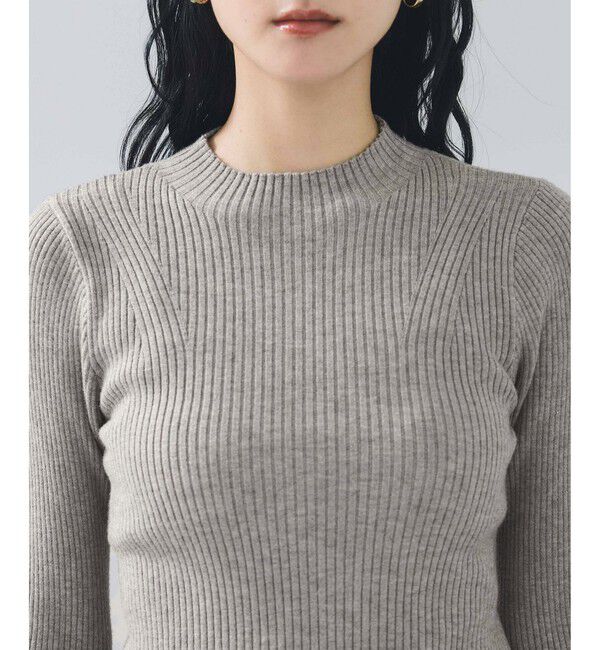 VIS「【美得】スリーブ釦アクセントリブニット/WEB限定FSサイズ・静電気防止」|ニット・セーター|