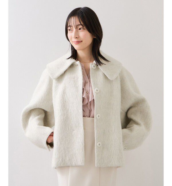 VIS「【アウター総選挙1位】ビッグカラーモモンガシャギーショートコート」|ブルゾン・スタジャン|