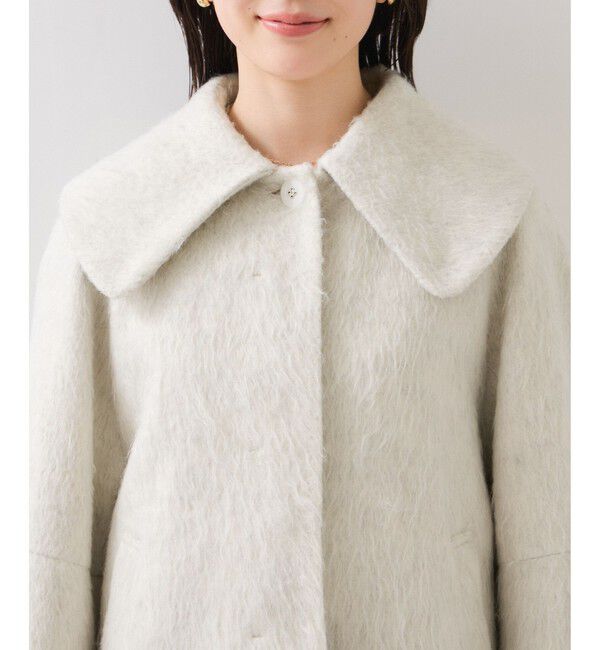 VIS「【アウター総選挙1位】ビッグカラーモモンガシャギーショートコート」|ブルゾン・スタジャン|