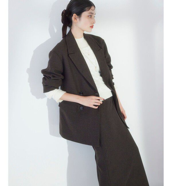 VIS「ヘリンボーンツイードベルテッドジャケット/セットアップ対応」|テーラードジャケット|