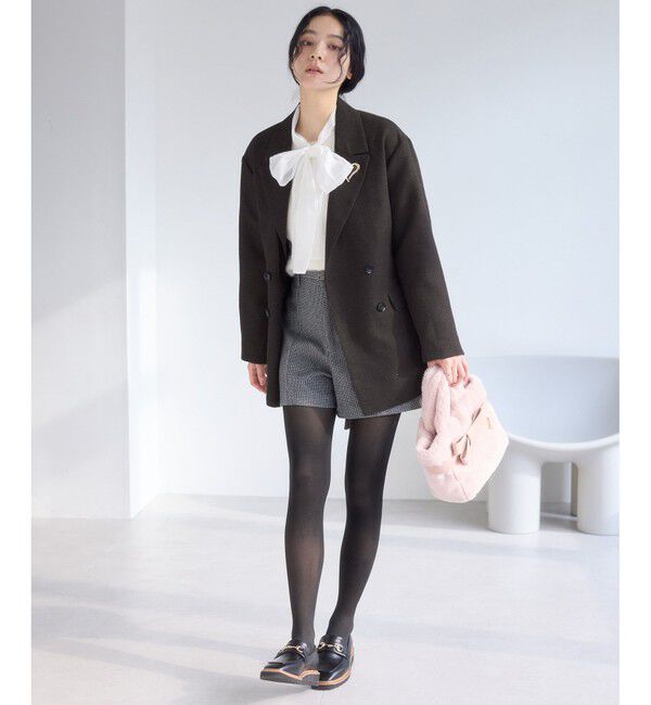 VIS「ヘリンボーンツイードベルテッドジャケット/セットアップ対応」|テーラードジャケット|