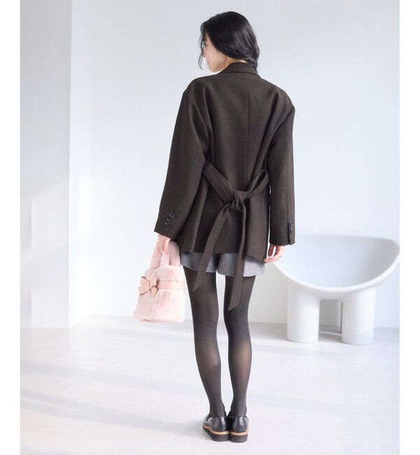 VIS「ヘリンボーンツイードベルテッドジャケット/セットアップ対応」|テーラードジャケット|