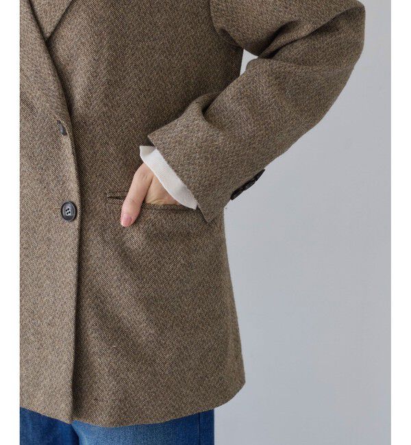 VIS「ヘリンボーンツイードベルテッドジャケット/セットアップ対応」|テーラードジャケット|