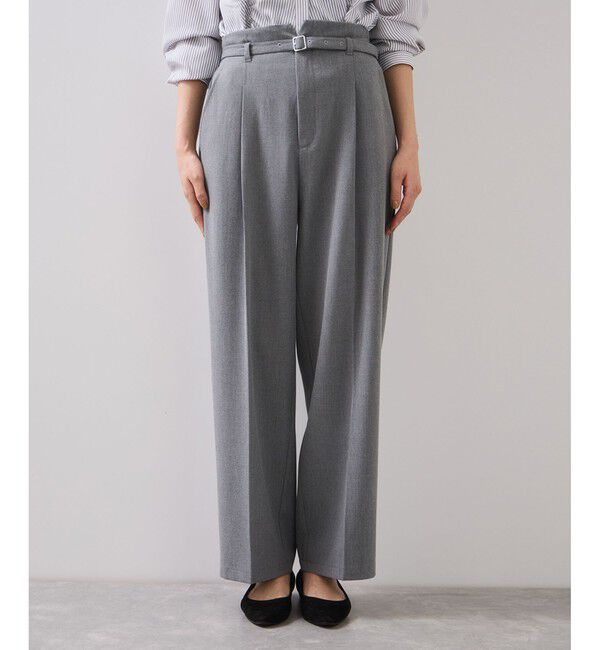 VIS「Hot Beautyベルテッドスリムストレートパンツ/イージーケア」|チノ|